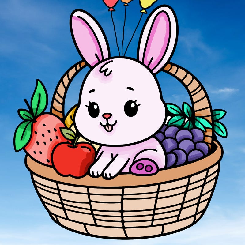 bunny in a fruit basket