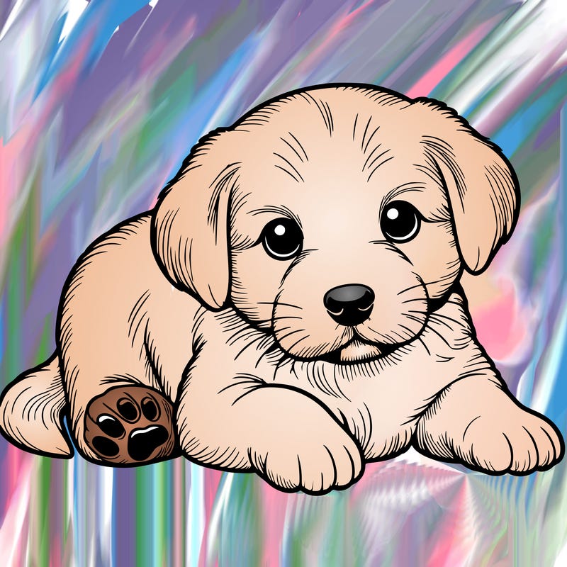 a cute realistic puppy