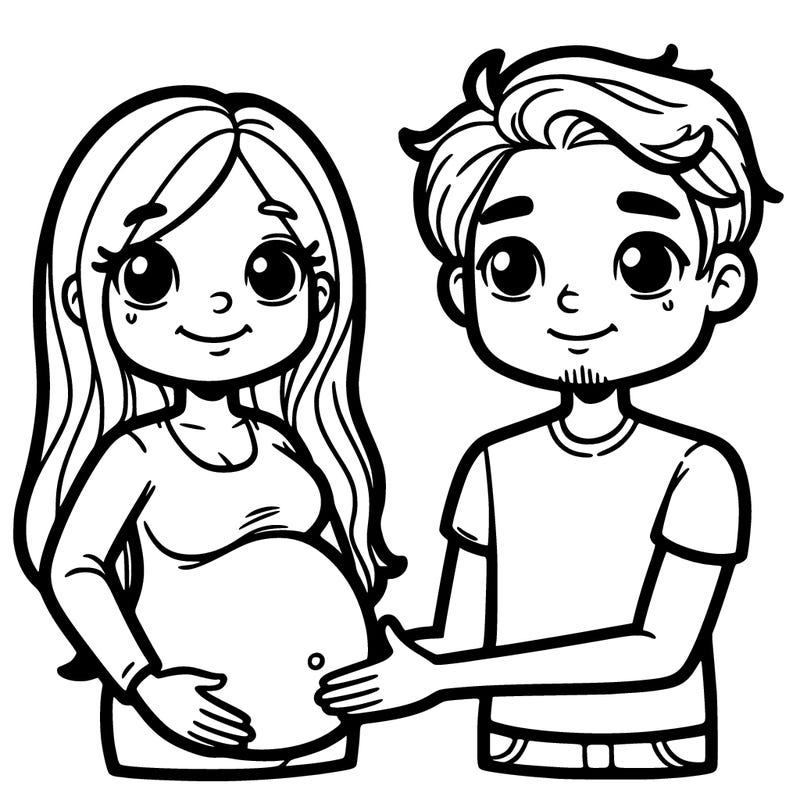 a pregnant woman and a man