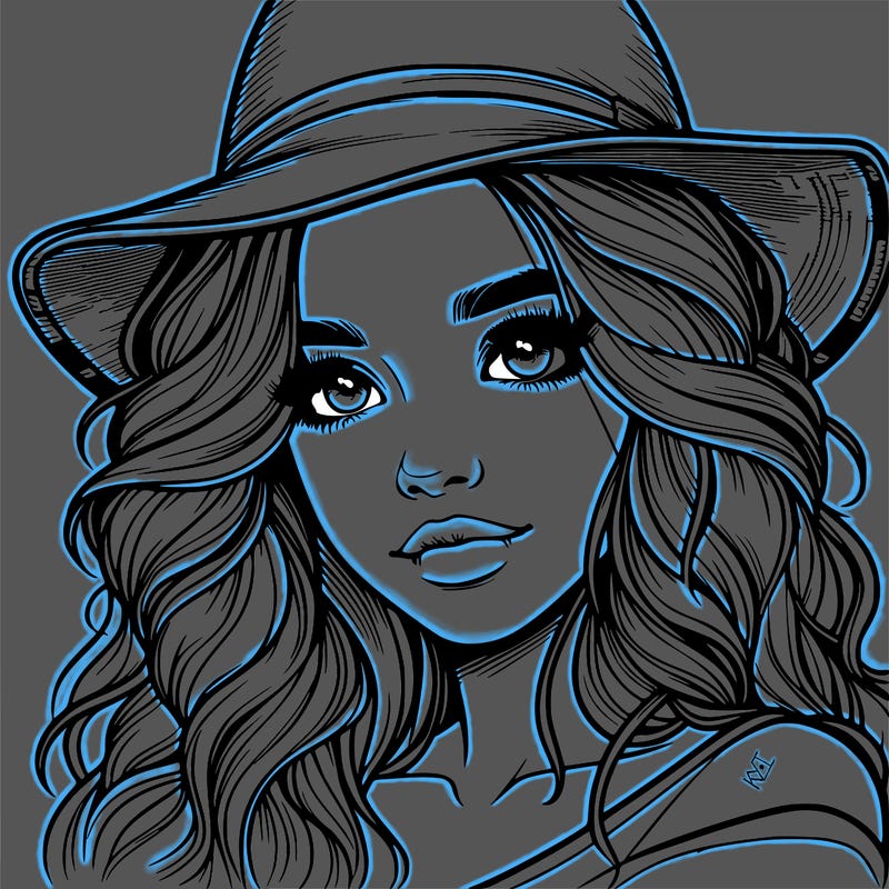 realistic girl with hat