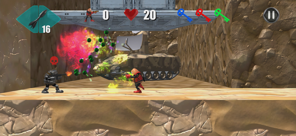 Killer Bean Unleashed - Gameplay d'action de Killer Bean combattant un ennemi près d'un char