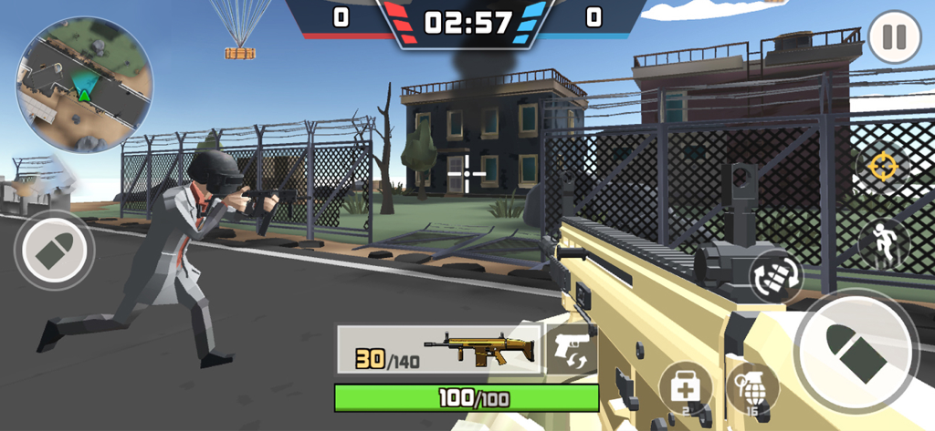 Critical Trigger 3D: Toon PvP - Jugabilidad de Critical Trigger 3D mostrando una batalla de shooter en primera persona con gráficos de dibujos animados