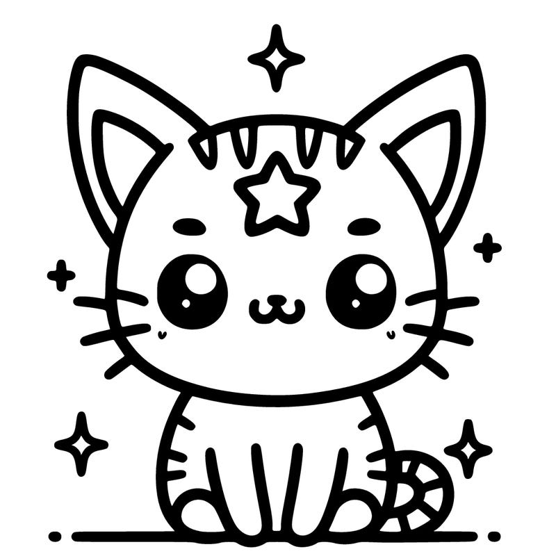 cute cat with star on forehead