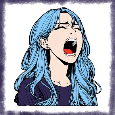 screaming realistic, girl