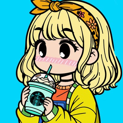 an girl drinking starbucks