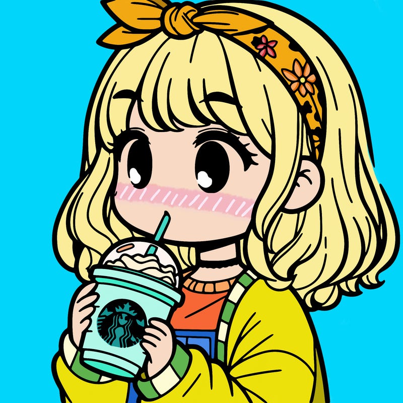 an girl drinking starbucks