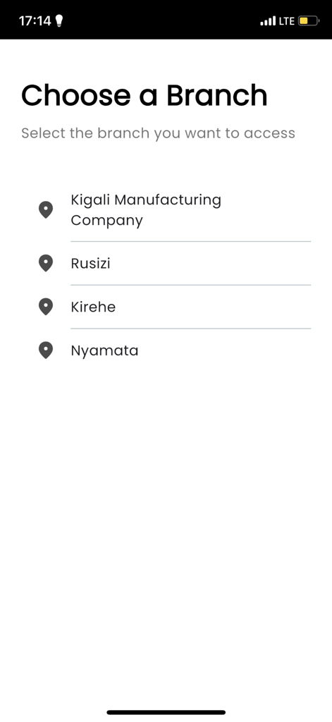 flipperrw - Flipper app interface for selecting a business branch location