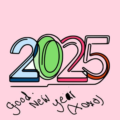 one line numbers sketch design “2025”