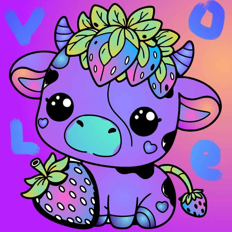 cute strawberry cow