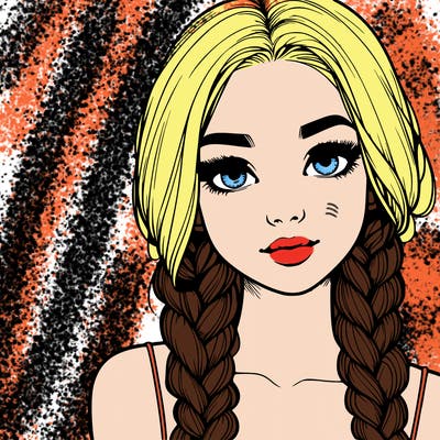 realistic girl with braids