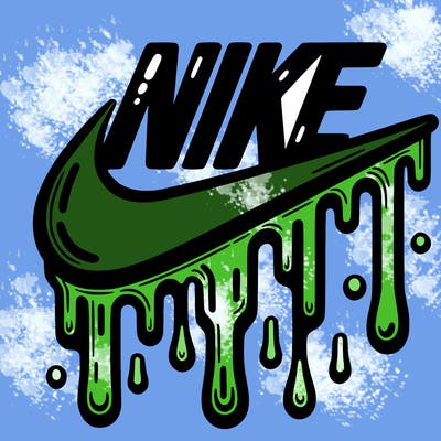 dripping nike logo
