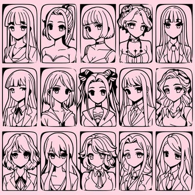 girls that look diffrent anime