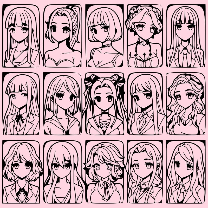 girls that look diffrent anime