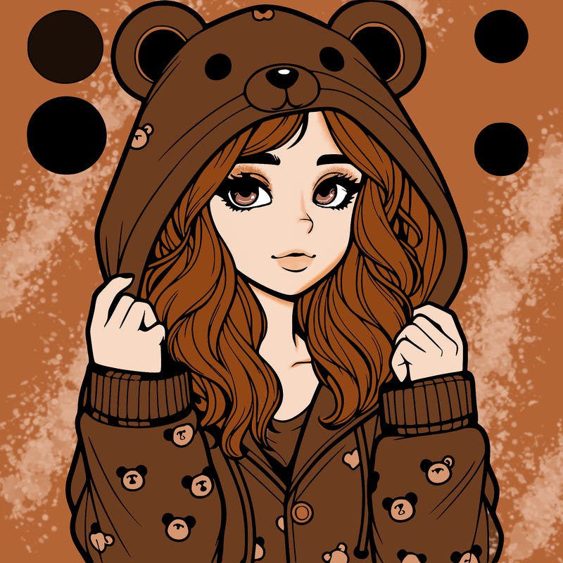 realistic girl in a animal pjs hoodie