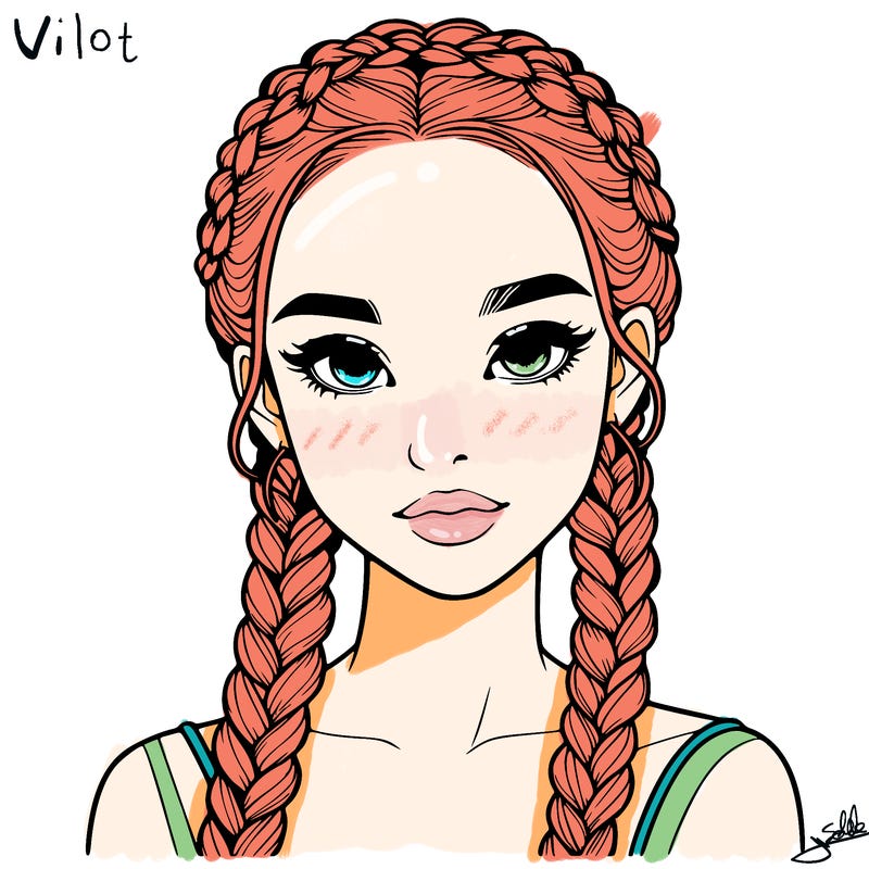 realistic girl with braids