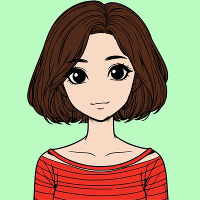 realistic girl with short hair