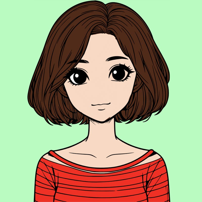 realistic girl with short hair