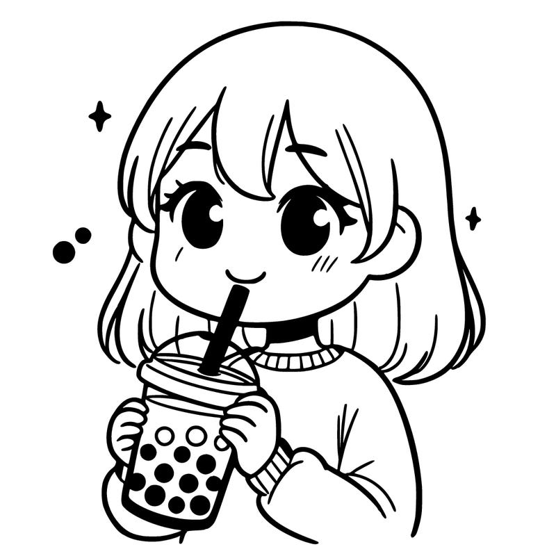 girl drinking boba