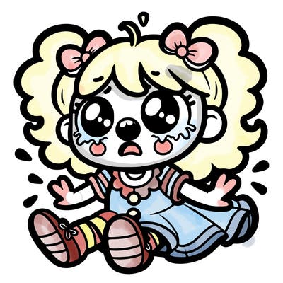 cute clown girl in distress