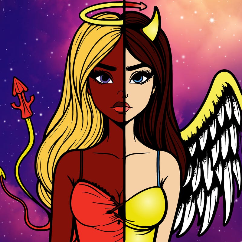 devil vs angel realistic girl