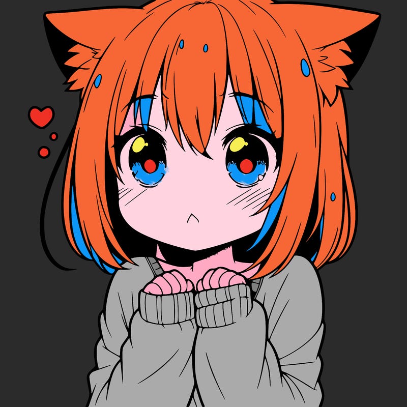 shy anime catgirl