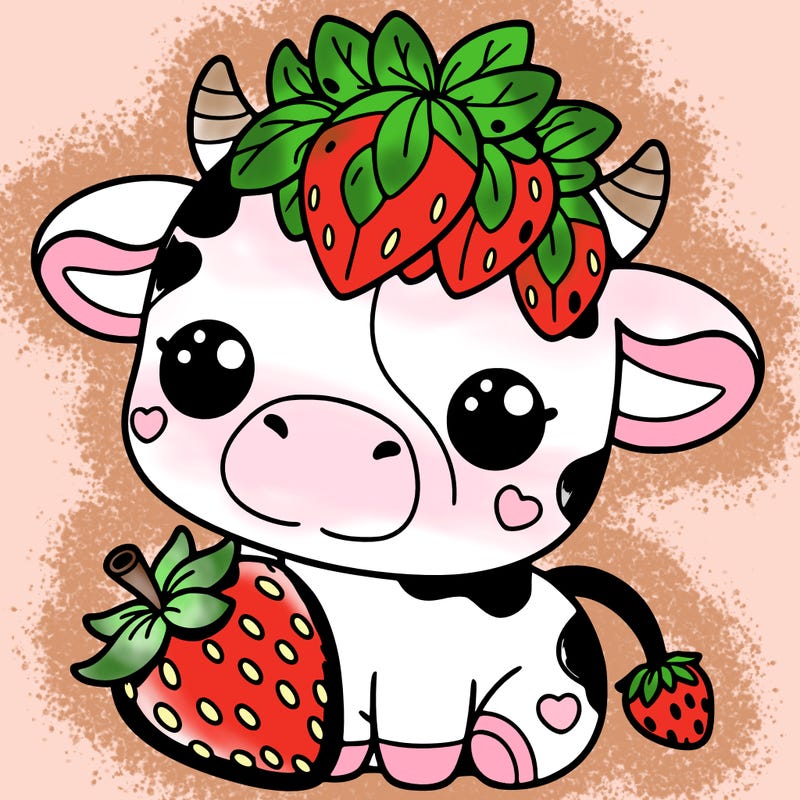 cute strawberry cow