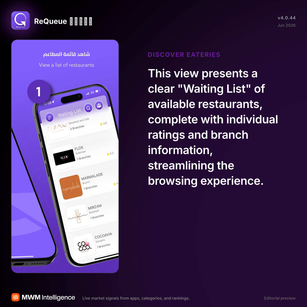 ReQueue ريكيو - Food & Drink App | MWM