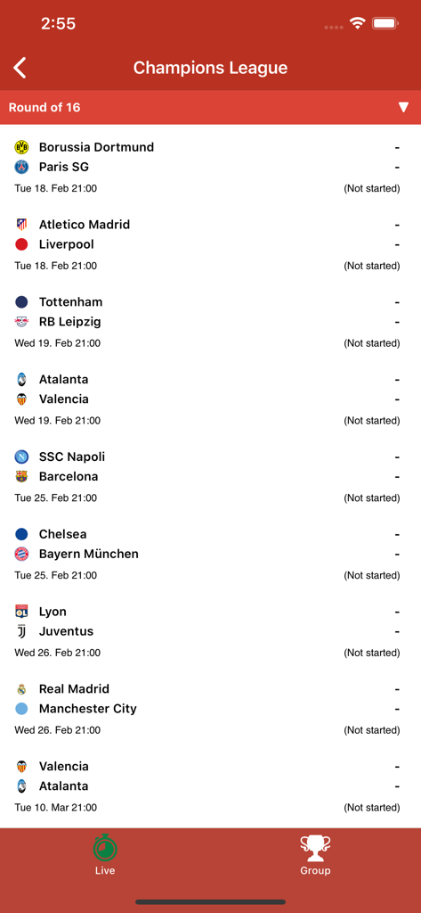 Football Portugal - ポルトガル・フットボールアプリにチャンピオンズリーグ決勝トーナメントの試合日程を表示