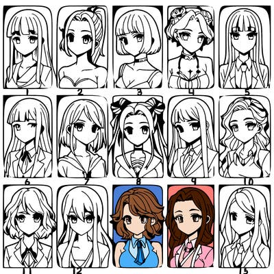 girls that look diffrent anime