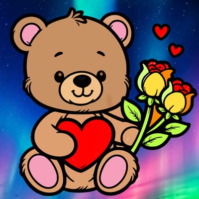 teddy bear a holding heart