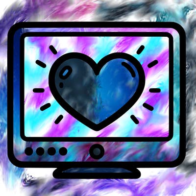 blank screen with heart