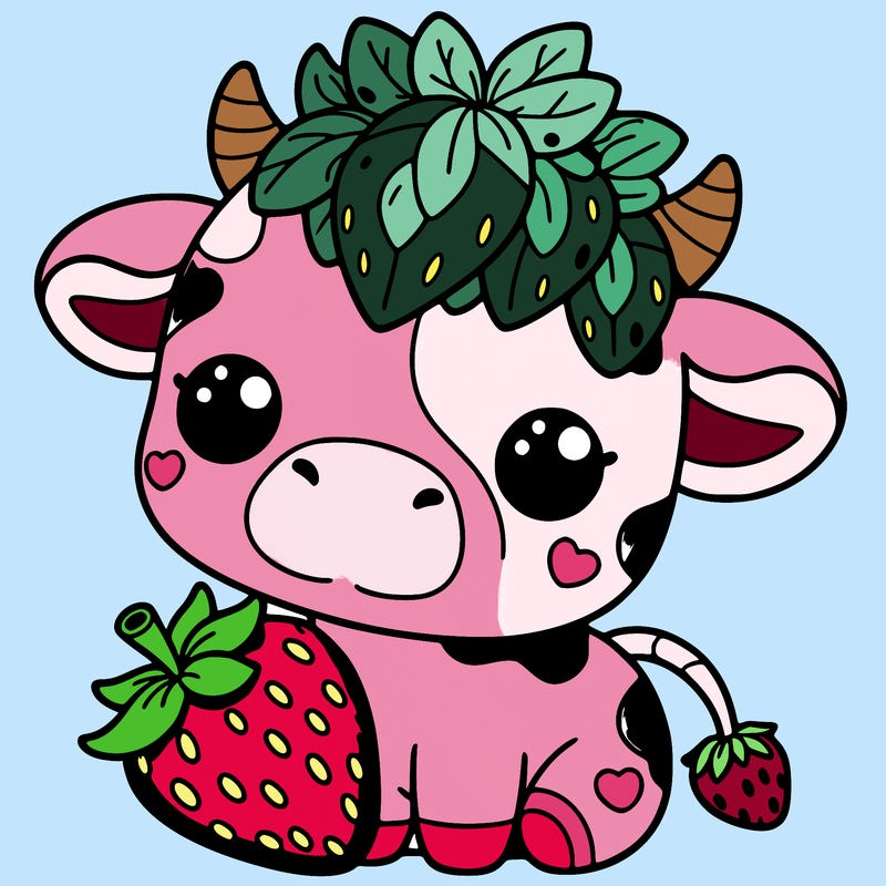cute strawberry cow