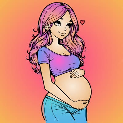 realistic pregnant girl