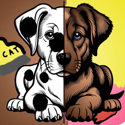 realistic dog split picture