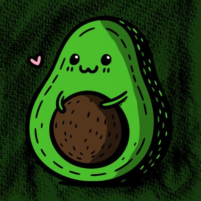an avocado hugging an avocado