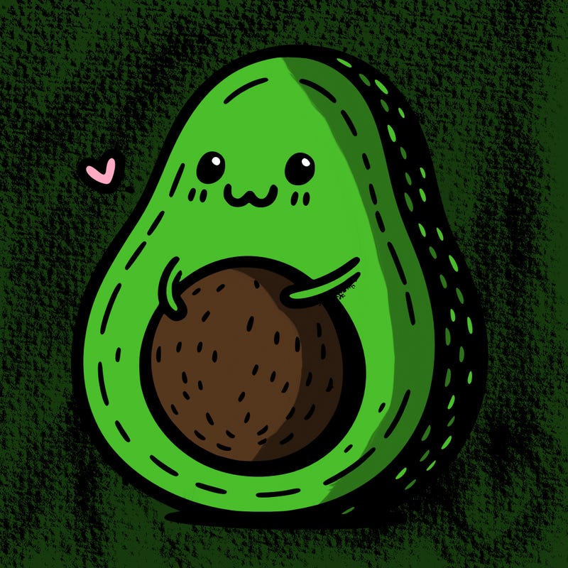an avocado hugging an avocado