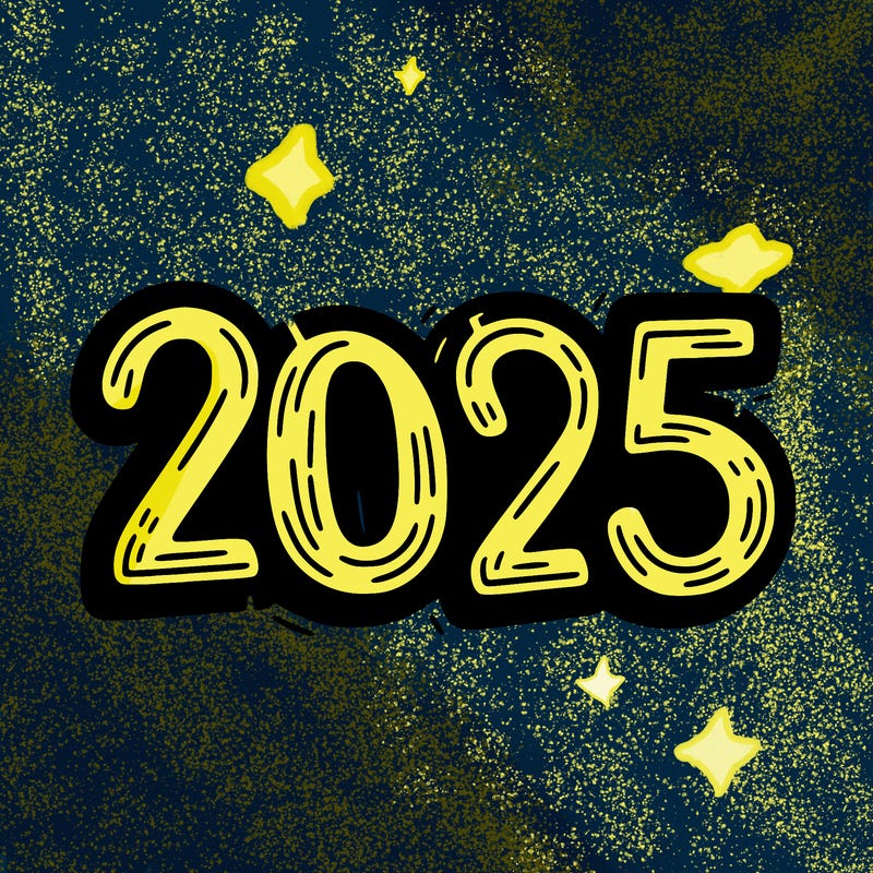 one line scrawled numbers sketch design “2025”