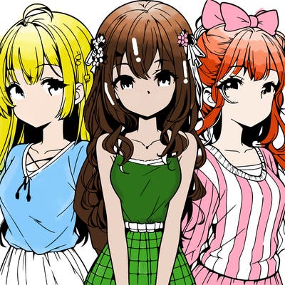three girls anime