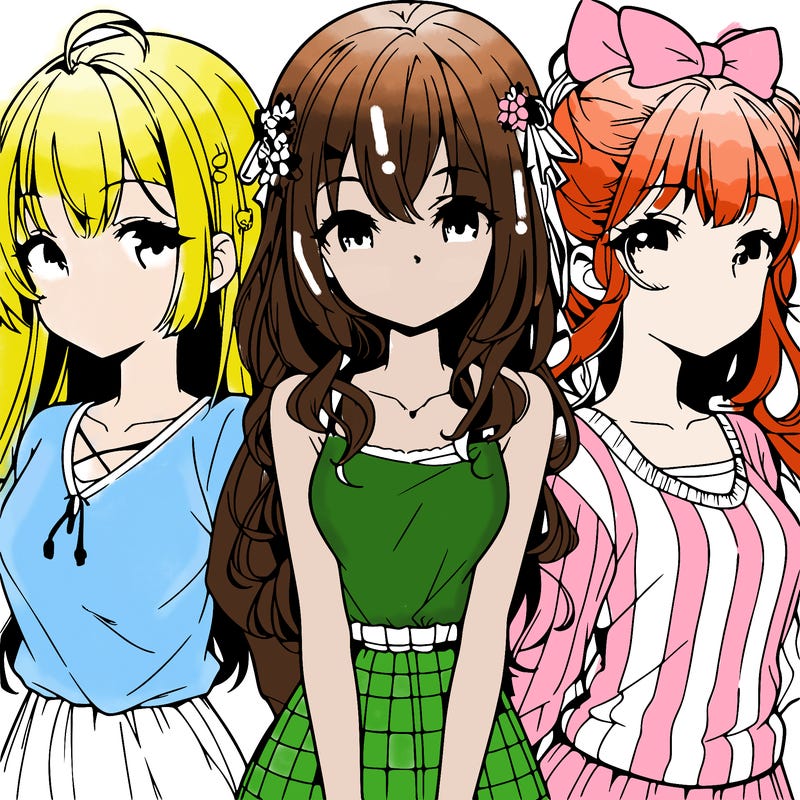 three girls anime