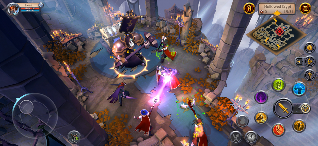 Albion Online - A group of players fighting a massive boss in a dungeon within the game Albion Online.