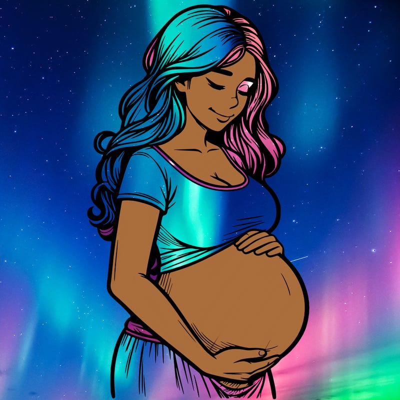 woman heavily pregnant realistic