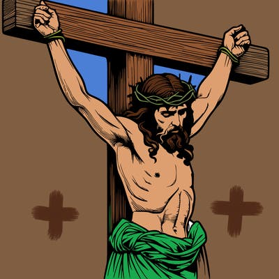 jesus realistic on the cross