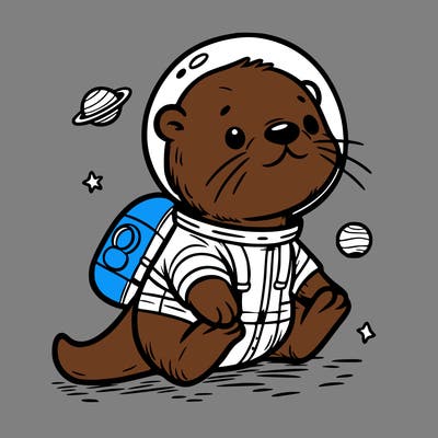 otter in a space suit