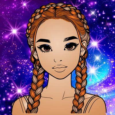 realistic girl with braids