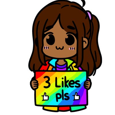 girl holding sign saying 3 likes pls