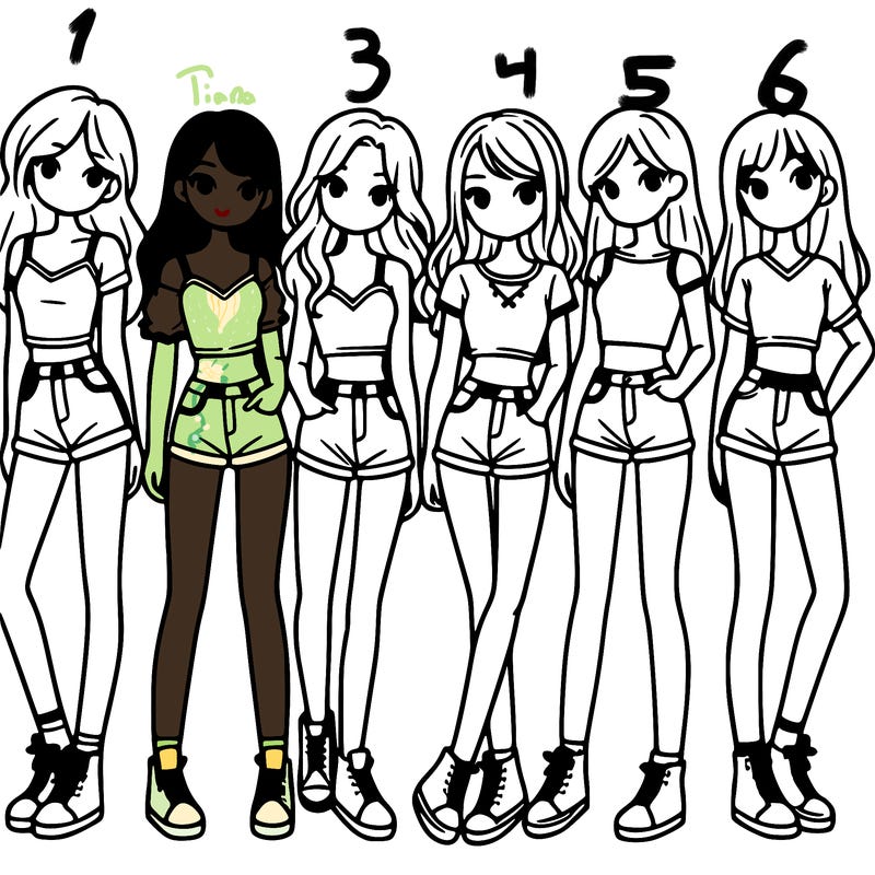 a group of girls wearing crop tops and shorts