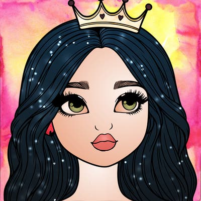 a realistic girl with a crown on