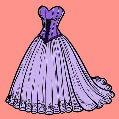 wedding dress-corset and a long and flowy skirt