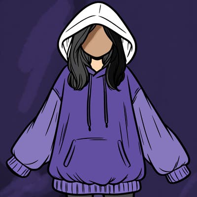 girl in oversized hoodie