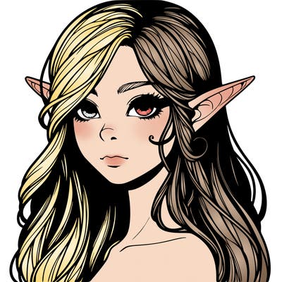 elf girl realistic dark fantasy